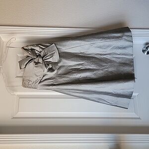 Trina Turk Silver Silk Cocktail Dress 6